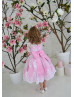 Pink Tea Length Flower Girl Dress